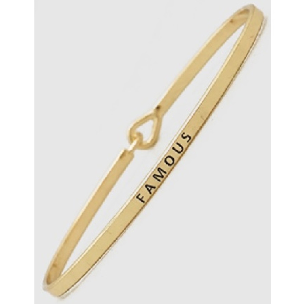 *3!for $25 - FAMOUS ENGRAVED BANGLE GOLD BRACELET - Picture 2 of 3
